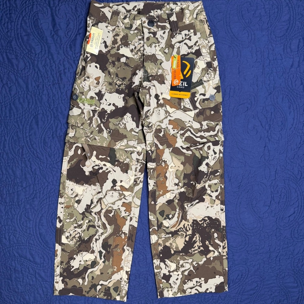 Magellan Outdoors Youth XS Eagle Pass Deluxe Veil Camo Convertible Cargo Pants